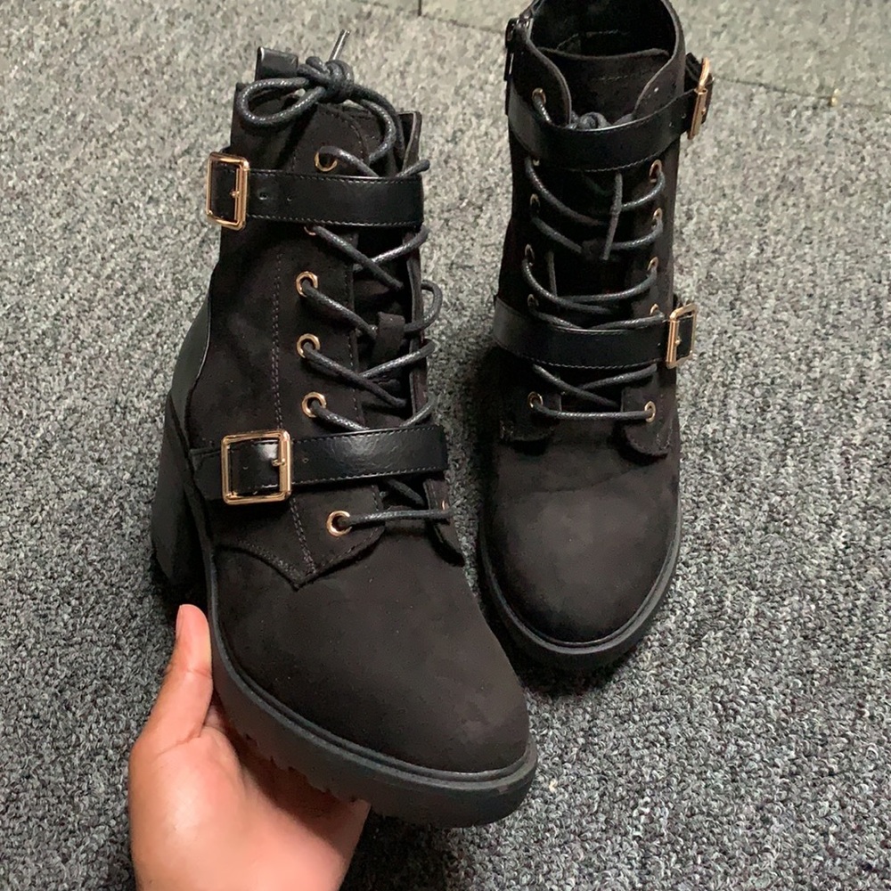 Block heel booties